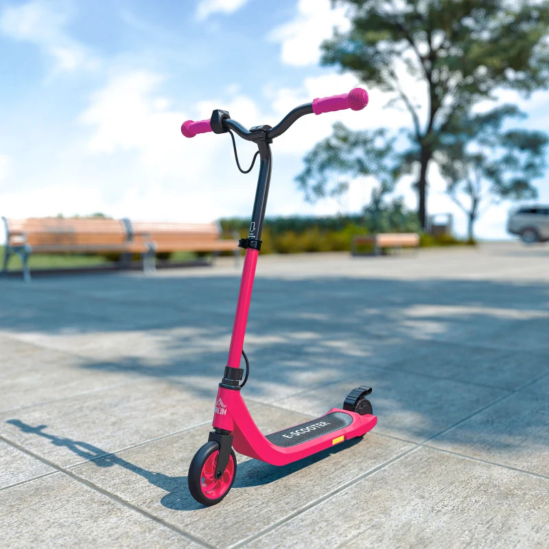 Electric Scooter, 120W Motor E-Scooter, Adjustable Height, Rear Brake for Ages 6+ Years - Pink