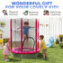 4.6ft Toddler Trampoline w/ Safety Enclosure Net, for Indoor Outdoor Use, Ages 3-6 Years, Pink