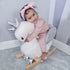 Kids Rocking Horse, Children Plush Ride On Swan Animal Rocker w/ Sound, Wood Base Seat, Safety Belt, Baby Toy Rocker for Toddler 18 - 36 Months, White and Grey
