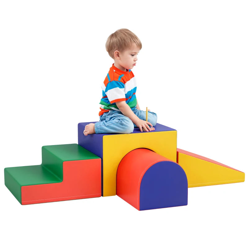 4-Piece Soft Play Set for Toddlers 1-3 Years, Red