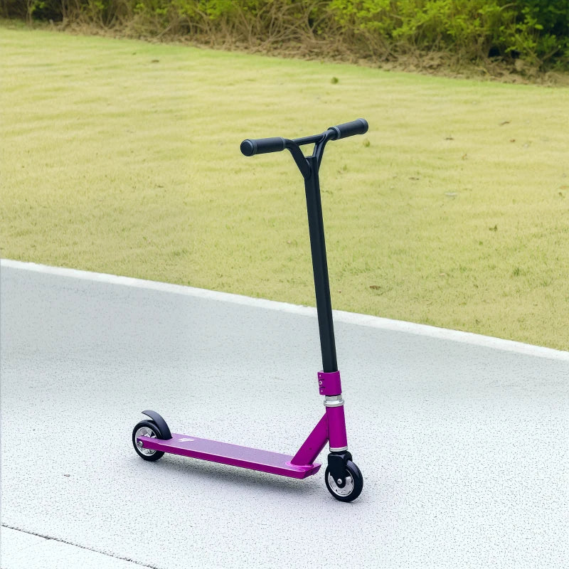 Stunt Scooter, 360° Entry Level Tricks Scooter w/ Lightweight Aluminium Deck and ABEC 7 Bearing, For Age 14+ Beginners, Purple