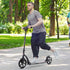 Foldable Kick Scooter with Double Shock Absorption and Big Wheels, Height Adjustable Aluminium Frame Big Wheel Scooter for 14+ Teens Adult - Black
