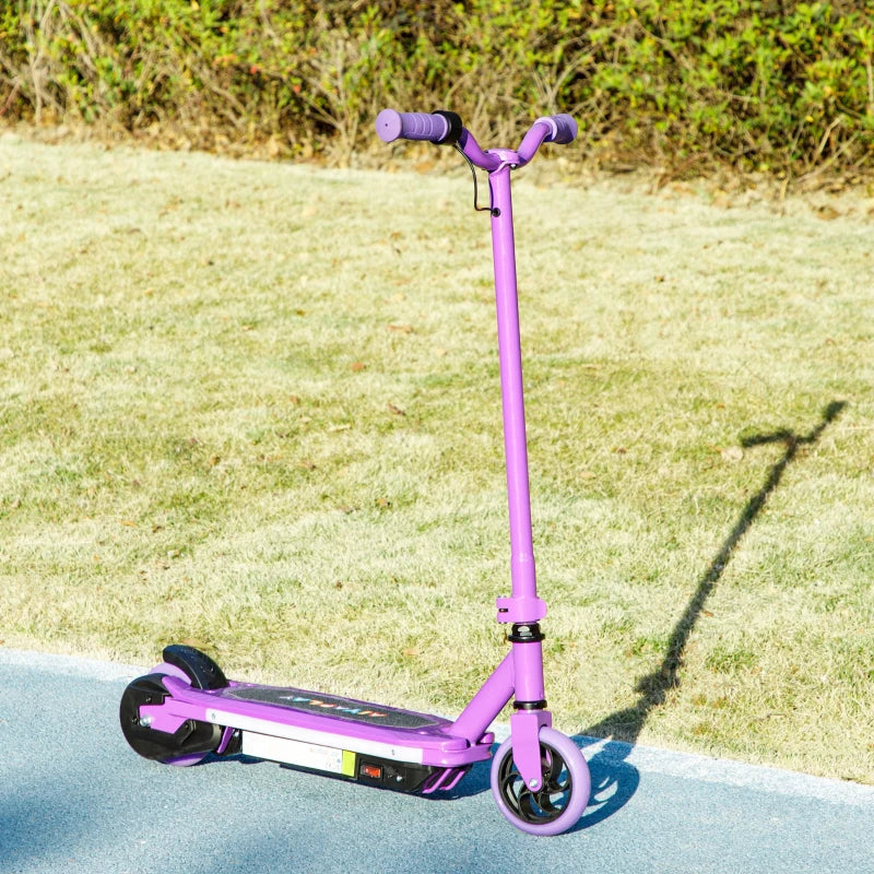 Electric Scooter for Kids 6-14 Years, with Colourful Lights, Purple