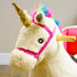 Kids Rocking Horse with Realistic Sounds, Safety Belt, Wooden Base, for Ages 18-36 Months, Cream White