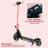 Folding Electric Scooter for Kids, with Dual Brakes, Front Suspension, LED Colourful Lights, Pink