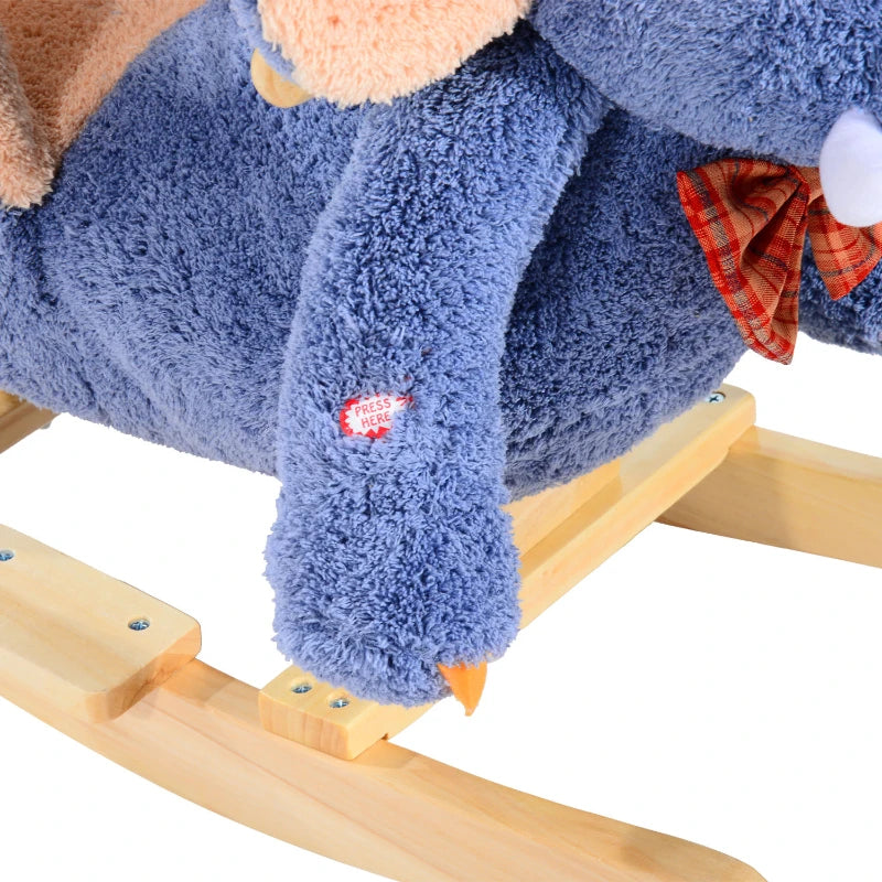 Children Rocking Seat with Sound, Elephant-Blue/Beige