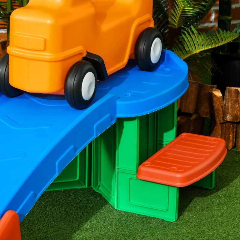 3(m) Four-Piece Ride on Kids Roller Coaster w/ Non-Slip Steps, for Ages 2-5 Years - Multicoloured