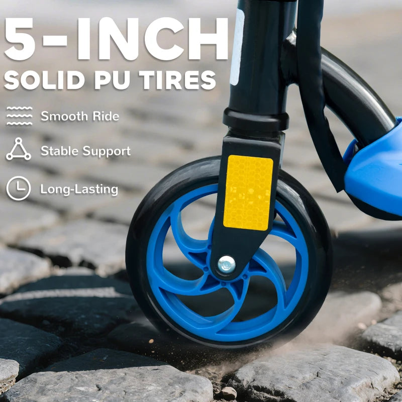 Foldable Electric Scooter, with LED Headlights, for Ages 7-14 Years, Blue