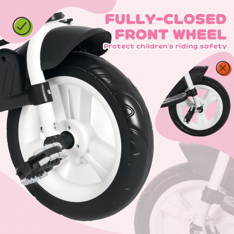 6 in 1 Kids Trike with Parent Handle, Canopy, 5-point Safety Belt, Storage, Footrest, Brake, for 1-5 Years, Pink