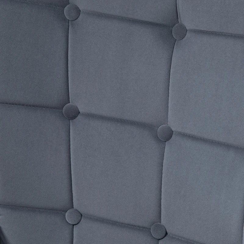 Modern Armchair with Footstool, Upholstered Accent Chair with Ottoman, Steel Legs, Velvet Wingback Chair for Living Room, Bedroom, Home Study, Dark Grey