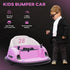 360° Rotation Kids Bumper Car, 12V Waltz Car with Remote Control, Dual Joystick, Music, Lights, Pink