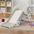 Foldable Kids Slide, Freestanding Baby Slide, for Ages 1.5-3 Years, Grey & Beige