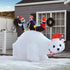 5ft Outdoor Christmas Inflatable with LED Light, Lighted Blow up Polar Bear with Three Penguins, Giant Yard Party Decoration for Home Garden Lawn Party Prop