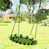 60cm Diameter Kid Nest Swing Seat with Height Adjustable Ropes, for Outdoor, Indoor, Black/Green