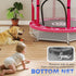 4.6ft Toddler Trampoline w/ Safety Enclosure Net, for Indoor Outdoor Use, Ages 3-6 Years, Pink