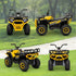 12V Kids Electric Ride on ATV, Battery-Powered Quad Bike w/ Spring Suspension, Forward Backward, Storage Basket, Yellow