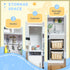 Pretend Play Toy Kitchen, Kids Kitchen Playset w/ Sounds, Lights, Running Water, Coffee Maker, Refrigerator