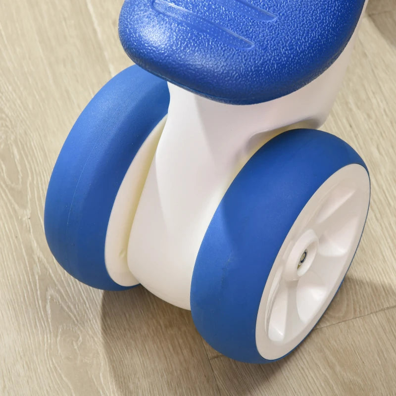Balance Bike for Ages 18-36 Months, with Anti-Slip Handlebars, Four Wheels, No Pedal - Blue