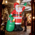 9ft/275 cm Christmas Inflatable Santa with Bear Sack, Giant Christmas Blow Up Decoration with Built-in LED Lights for Garden, Indoor Outdoor Home Decor