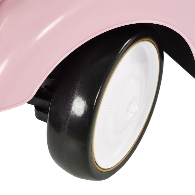 Foot to Floor Slider for Toddlers with Under-Seat Storage, Ride on Sliding Car with Horn, for Ages 12-36 Months - Pink