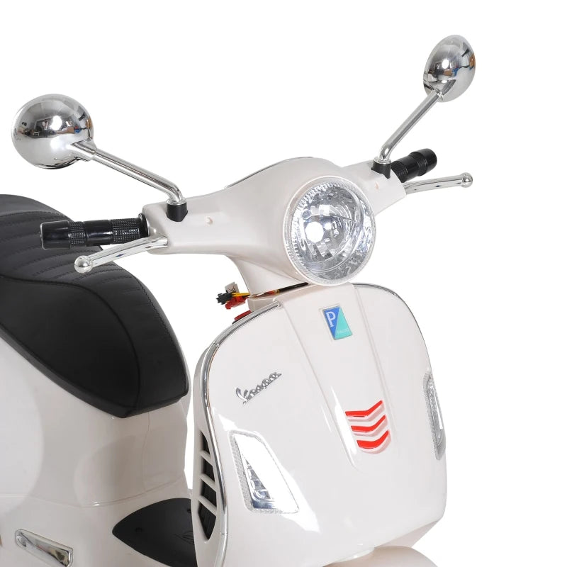 Kids Ride On Vespa Motorcycle W/LED Lights - White