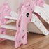 3 in 1 Kids Slide with Climber, Basketball Hoop and Ball, Giraffe Shape Climber Slide for Indoor Kids Age 1-3, Pink