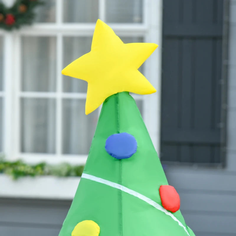 5ft Inflatable Christmas Tree Xmas Air Blown Holiday Decoration LED Lawn Yard Outdoor Ornaments