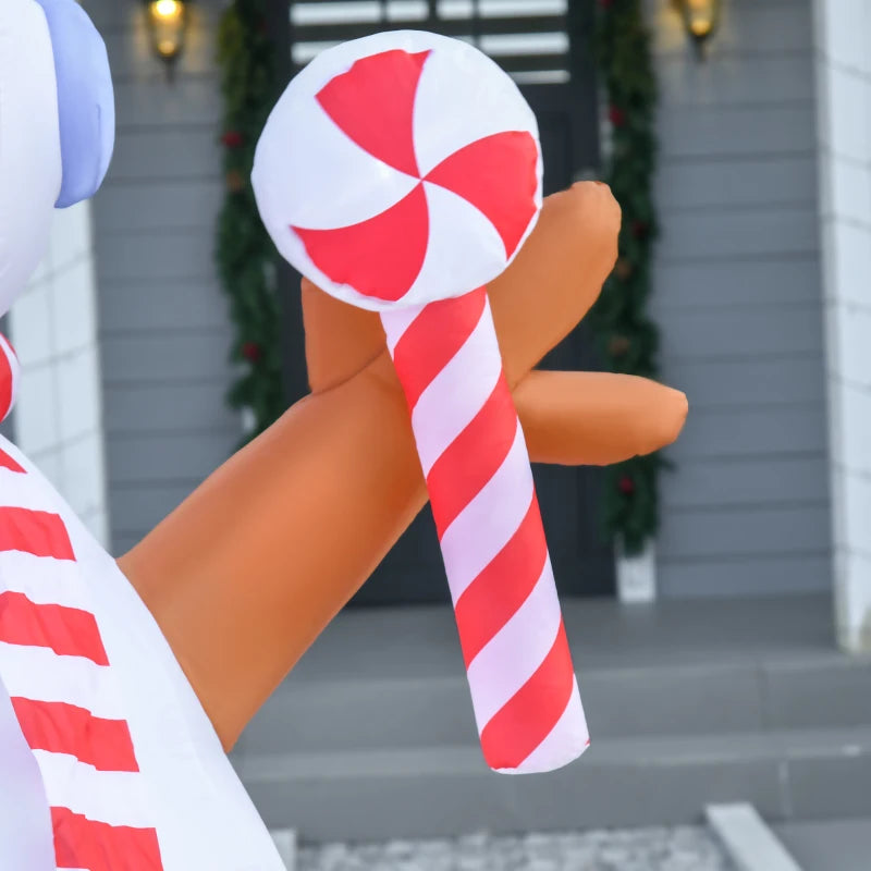 8ft Christmas Inflatable Snowman with Candy, Rotating Lighted for Home Indoor Outdoor Garden Lawn Decoration Party Prop