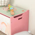 Toy Box, Kids Storage Chest, with Lid, Safety Hinge - Pink