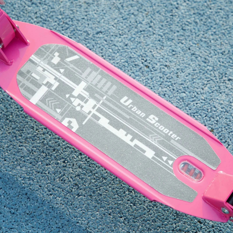 Kids Scooter with Four-Level Adjustable Handlebar, Dual Brake System, 200mm Wheels, ABEC-7 Bearings, Pink