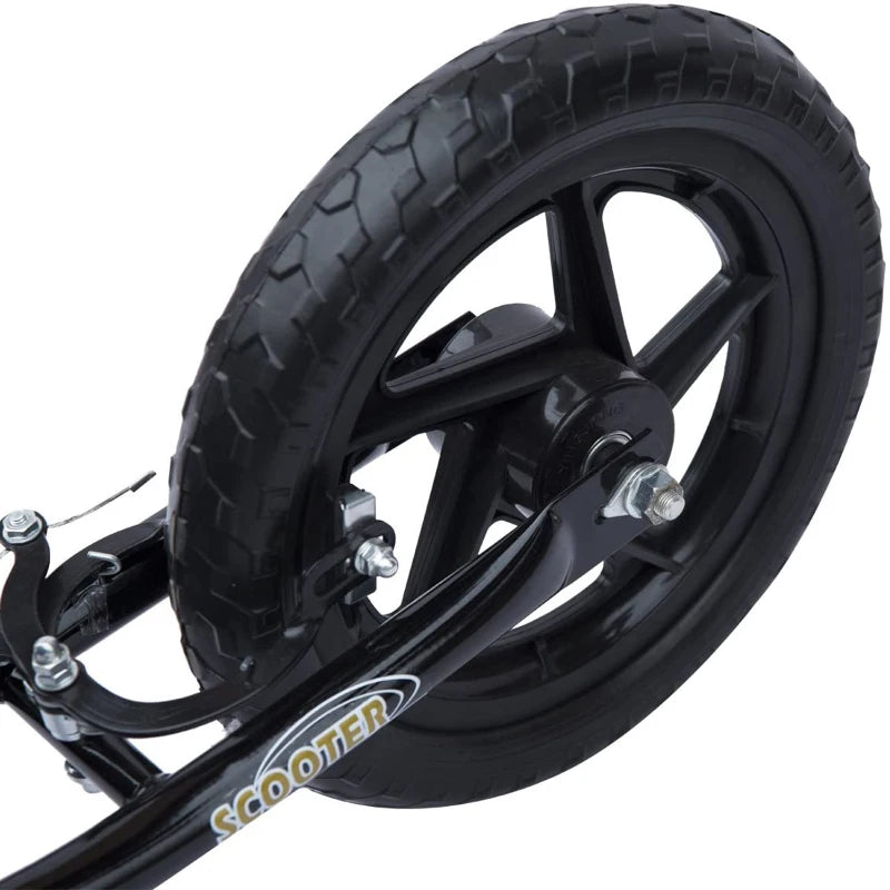 Kids Scooter Kick Scooter, with 12" EVA Tyres, Rear Brake, Big Wheels Scooter for 5-12 Years , Black