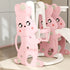 4 in 1 Kids Slide and Swing Set with Climber, Basketball Hoop, Rabbit-Themed, Pink