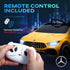 Mercedes-Benz AMG CLA 45 Licensed 12V Kids Electric Car Ride on Car w/ Remote, Suspension Lights Music Horn - Yellow