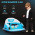 360° Rotation Kids Bumper Car, 12V Waltz Car with Remote Control, Dual Joystick, Music, Lights, Light Blue