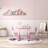 Height Adjustable Toddler Table and Chair Set, 3-Piece Children Activity Table w/ 2 Chairs for Playroom, Bedroom - Pink