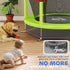 Kids Trampoline, with Enclosure Net, Steel Frame, for Ages 3-6 Years - Green