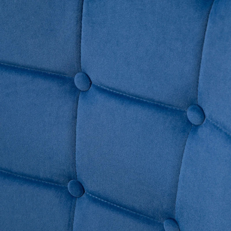 Modern Armchair with Footstool, Upholstered Accent Chair with Ottoman, Steel Legs, Velvet Wingback Chair for Living Room, Bedroom, Home Study, Dark Blue