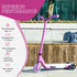 Electric Scooter for Kids Aged 4-7 Years, with Flashing LED Lights, Rear Auxiliary Wheels, Purple
