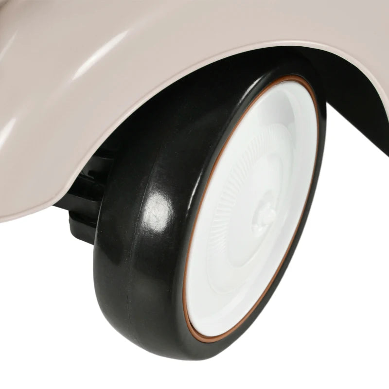 Foot to Floor Slider for Toddlers with Under-Seat Storage, Ride on Sliding Car with Horn, for Ages 12-36 Months - Cream
