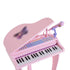 37 Keys Kids Mini Electronic Keyboard Children Grand Piano with Stool Microphone Light Musical Instrument Educational Game Toy Set (Pink)