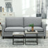 3 Seater Sofa, Modern Fabric Sofa Couch with Spring Cushion, Rubber Wood Legs, 191cm Upholstered Settee for Living Room, Bedroom, Home Office, Guest Room, Grey