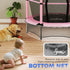 4.6FT/55" Kids Trampoline with Safety Enclosure, Outdoor Indoor Use, for Ages 3-10 Years, Pink