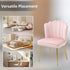 Velvet-Feel Shell Accent Chair - Pink