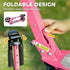 Kids Scooter with Four-Level Adjustable Handlebar, Dual Brake System, 200mm Wheels, ABEC-7 Bearings, Pink