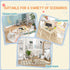 3-Piece Kids Table and Chairs Set with Convertible Desk and Storage Grid, Kids Activity Table for Nursery, Playroom