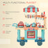 50 Pcs Kids Kitchen Play set Fast Food Trolley Cart Pretend Playset Toys with Play Food Cashier Register Accessories Gift for Boys Girls Age 3-6