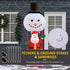 8ft Christmas Inflatable Decoration with Santa Claus on Snowman Hot Air Balloon, Blow Up Xmas Decor for Outdoor Indoor with LED Lights