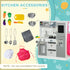 Toy Kitchen with Lights, Sounds, Apron and Chef Hat, Ice Maker, Microwave, for Ages 3-6 Years - White