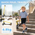 Folding Electric Scooter for Kids, with Dual Brakes, Front Suspension, LED Colourful Lights, Gold
