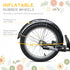 Kids Scooter, Kick Stunt Scooter with Adjustable Handlebar, Dual Brakes, Basket, Cupholder, Mudguard, 16" Inflatable Rubber Wheels, for 5-12 years, Orange